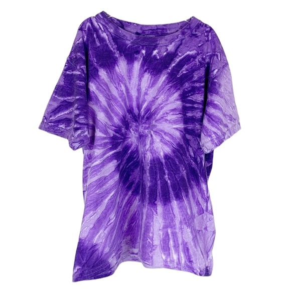 Colortone Kid’s Purple Tie Dye Short Sleeve Tee - Picture 1 of 5